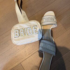 BETSEY JOHNSON BRIDE SANDALS FLATS AND BRIDE FANNY PACK